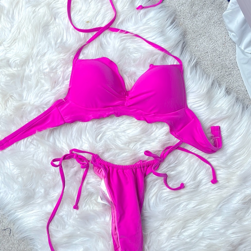 •✨HOT PINK bikini two piece. BRAND NEW! Brazilian cut and extra support✨•